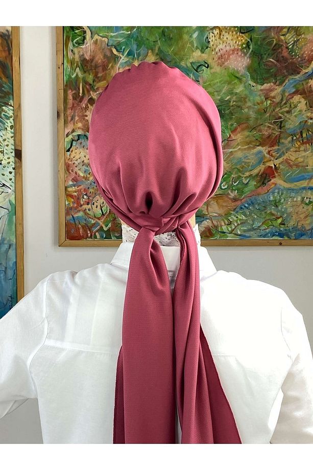 Hürrem Taşlı Tek Biritli Atkılı Koyu Gül Kurusu Bone - 5