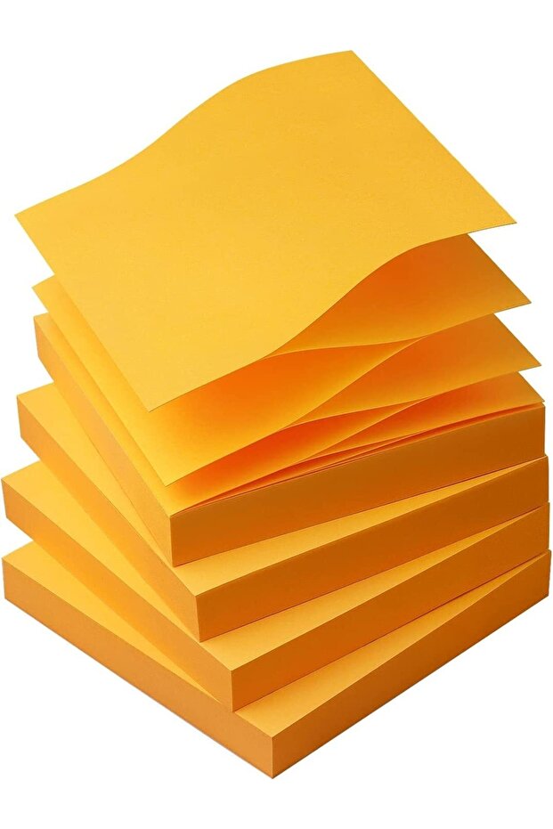 Kare Postit Yapışkanlı Kağıt 80 Yaprak 4 Adet Turuncu Renk - 2