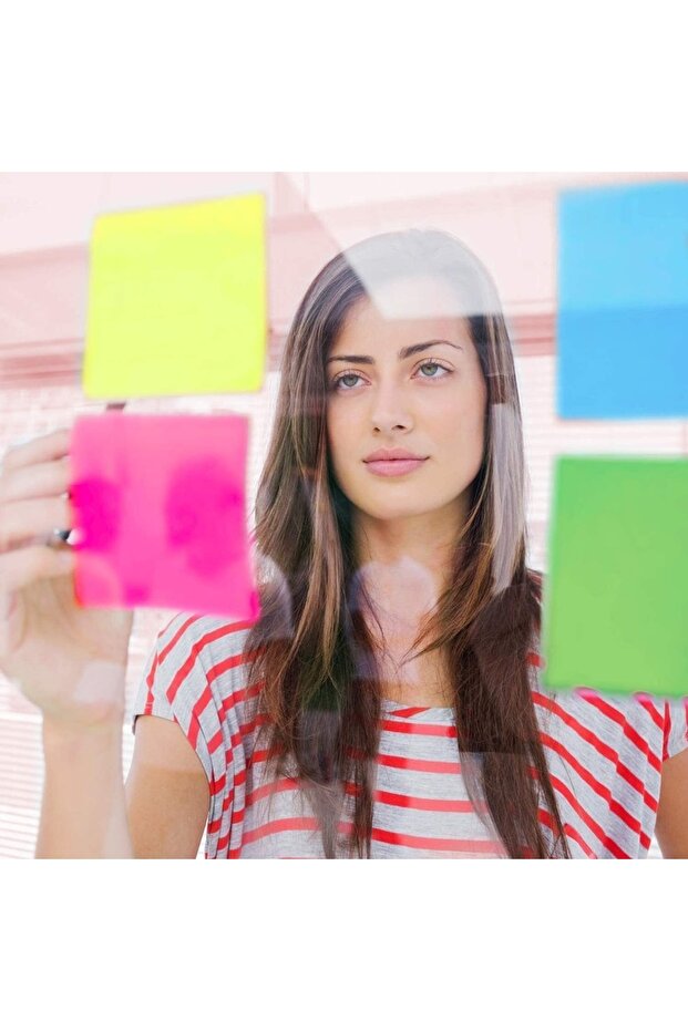 Kare Postit Yapışkanlı Kağıt 80 Yaprak 4 Adet Turuncu Renk - 6