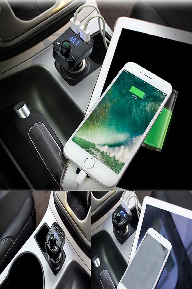 Müzik Açabilen Araca Bluetooth Imkanı Sağlayan Dijital Ekranlı Çakmaklık Giriş Bluetooth Transmitter - 2
