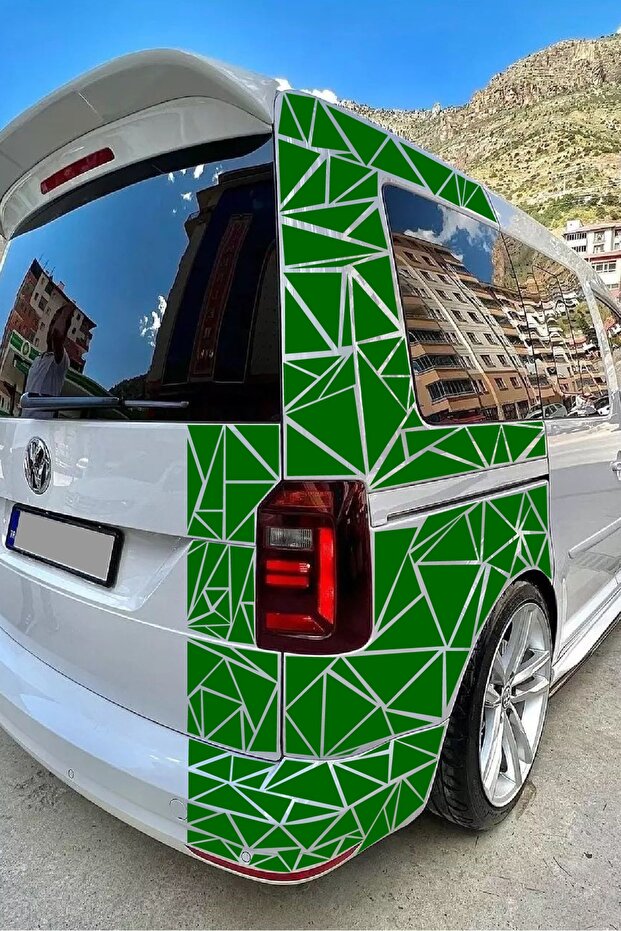 Dark Green Triangle Cut Camouflage Car Covering Foil 1 Square Meter (Glossy Foil Model)
