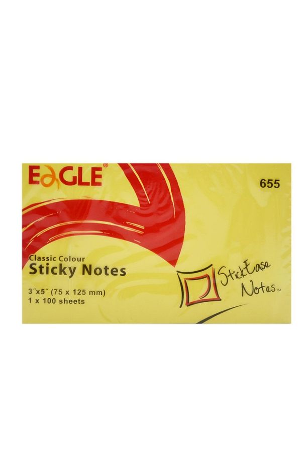 75x125 Mm Klasik Renk Yapışkanlı Not Kağıdı 100 Yaprak Sarı (655) - 1