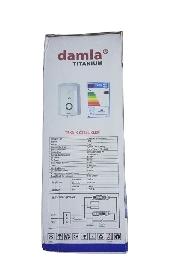 Tıtanıum Elektrıklı Şohben 9 Mt Kablolu Tam Takım Set - 3
