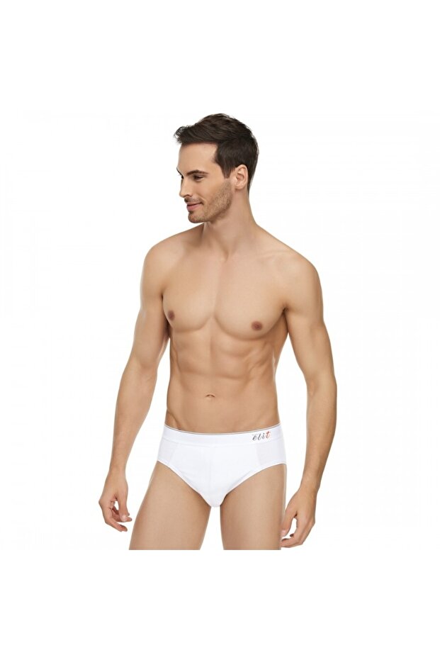White Luxury Elastane Incebel Belted Men's Slip Panties New Season