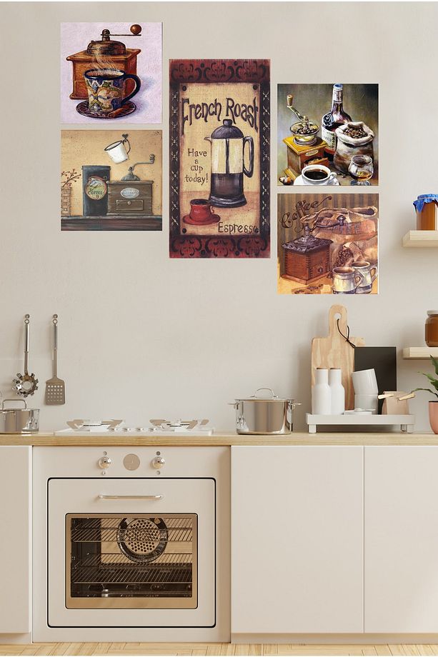 Collage Style 5 Parçalı MDF Tablo ATF59 - 1