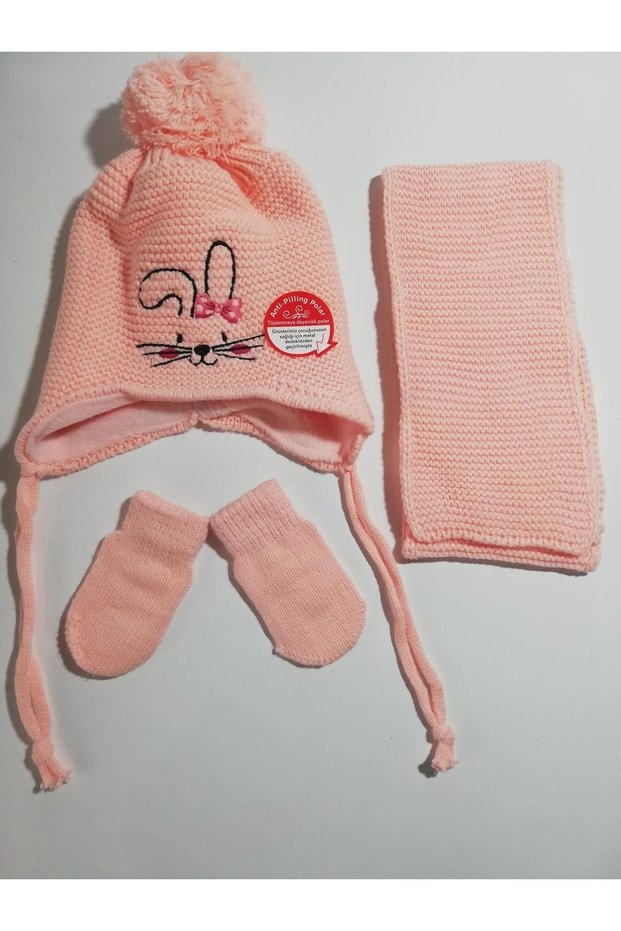 Baby Girl Scarf Beanie Gloves Triple Set K22150-05-125 0-18 Months