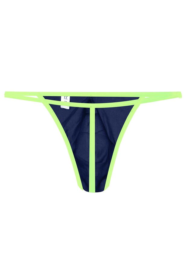 Ανδρικό στρινγκ Neon Elastic Navy Blue - 2