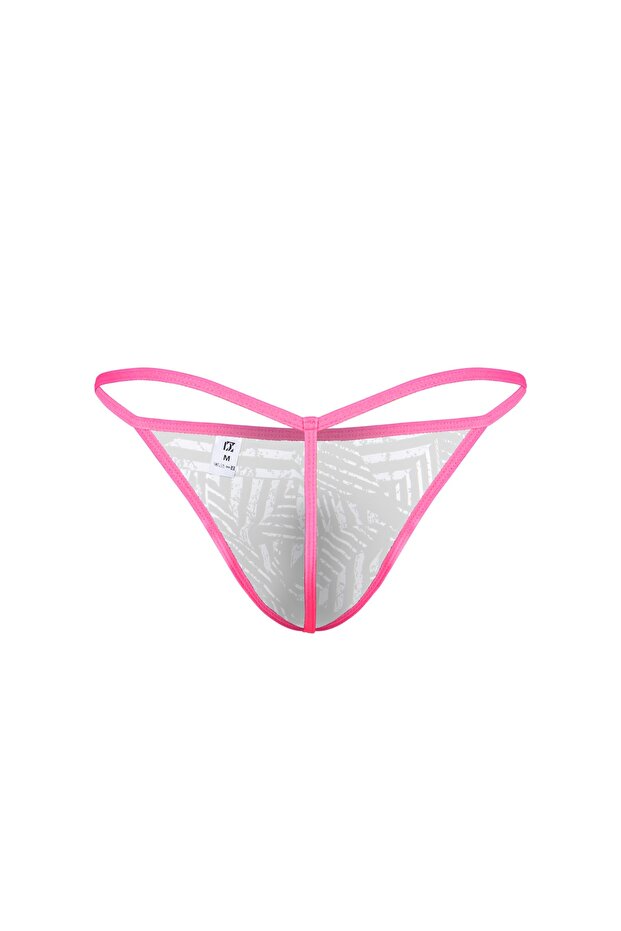 Ανδρικό στρινγκ με νέον ελαστικό ριγέ σχέδιο - 2