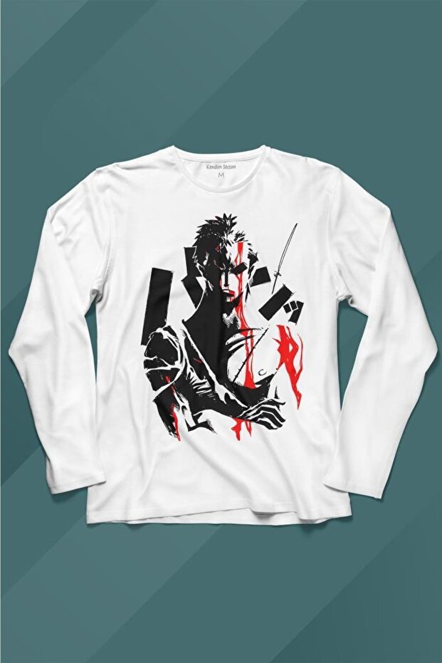 One Piece Roronoa Zoro Poster Long Sleeve T-Shirt Printed T-shirt