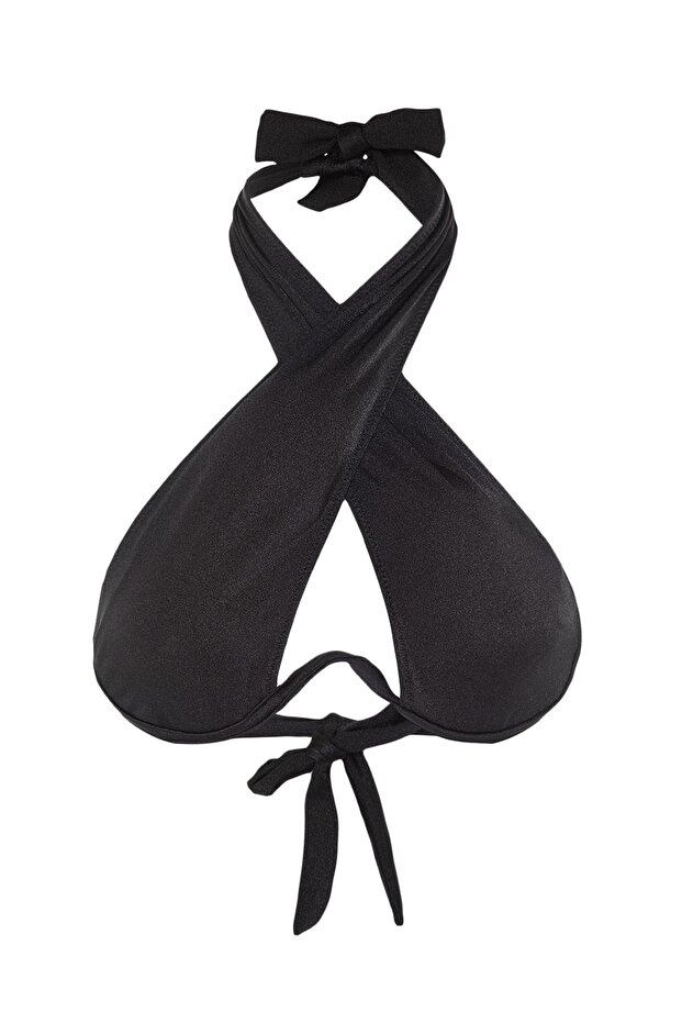 Siyah V Telli Balconette Kaplı Bikini Üstü TBESS22BU0203 - 6