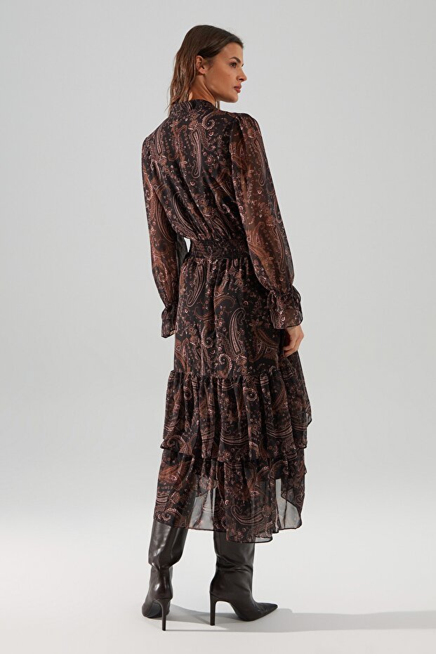 Barevné tkané zimní šaty - ohlávka s výstřihem, limitovaná edice Twoaw21El1448 - 5