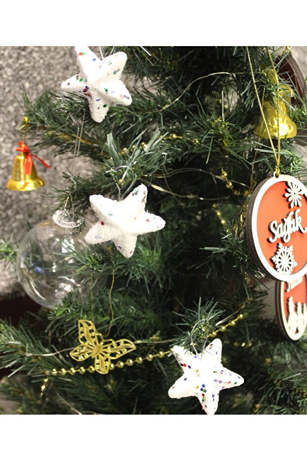 6 Pieces of Styrofoam Starfish Christmas Tree Ornament with Snow Appearance and Decoration over 5.5cm