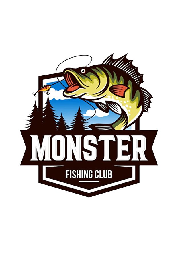 Monster Fish Auto, Motorcycle, Helmet, Laptop Sticker 13x12 Cm