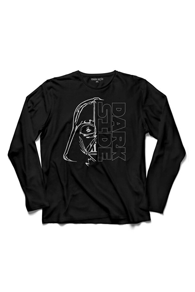 تي شيرت أسود بأكمام طويلة من Star Wars Dark Side Darth Vader