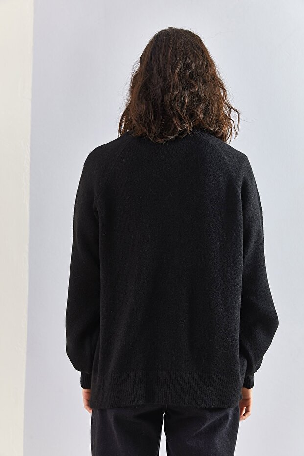 Damen-Strickpullover mit Knopfloch-Rollkragenpullover - 2