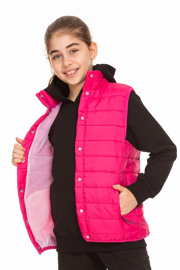 Unisex Kapitone File Astarlı Çıtçıtlı Yelek - 2