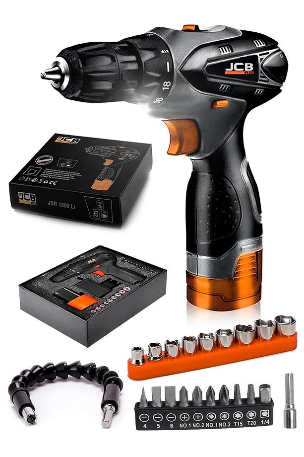 Pro 64 Parça Jsr1800 Professionel Akülü Vidalama Matkap,krom Kaplı Çelik 40 Parça Cırcırlı Lokma Set - 5