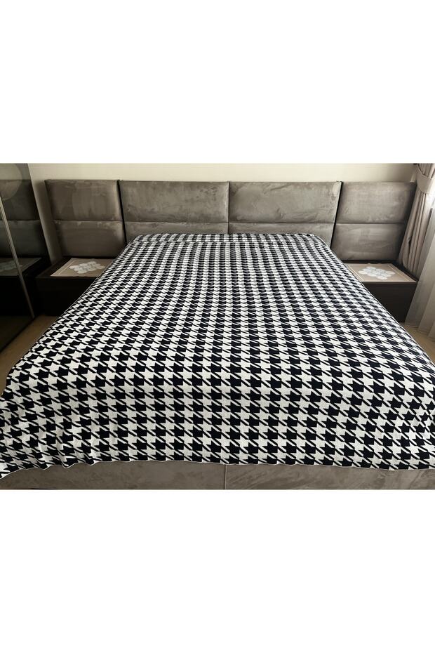 Triko Çift Taraflı-kazayağı-triko-battaniye - 1