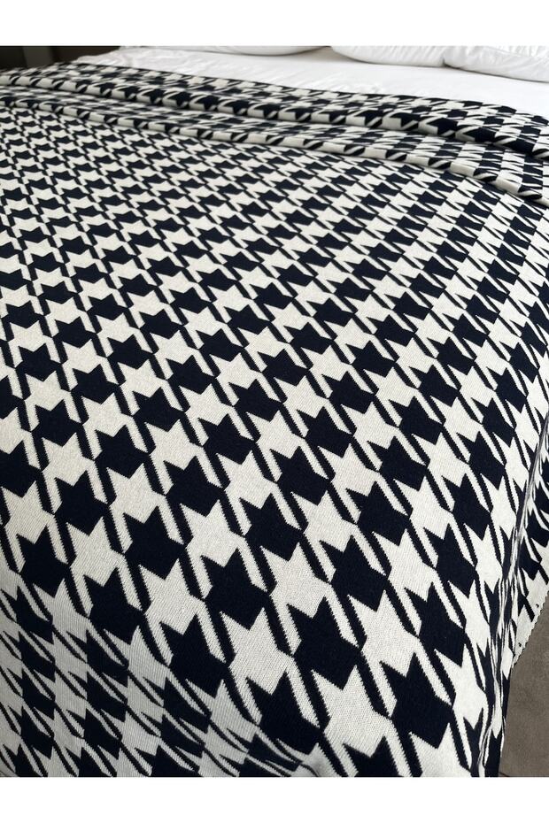 Triko Çift Taraflı-kazayağı-triko-battaniye - 3