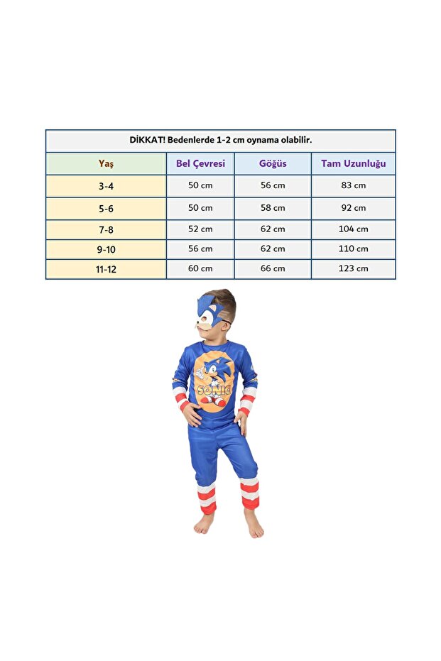 Baskılı Kirpi Sonic Kostümü - 4