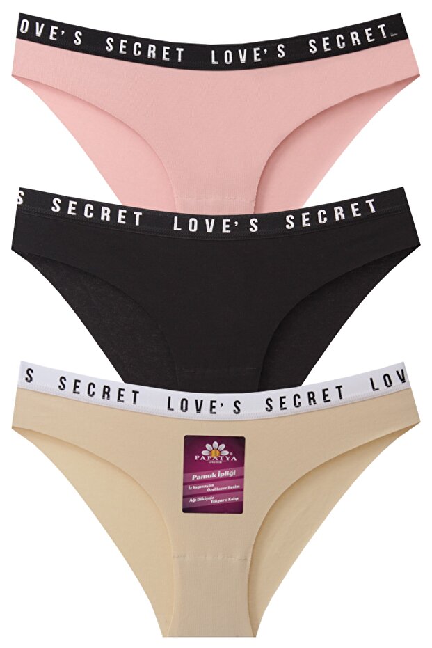 3-Pack Laser Cut Love Secret Rubber Printed Panties R1+7