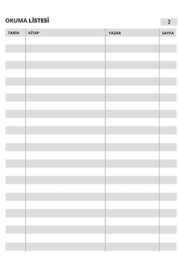 Kitap Okuma Ajandası - 4