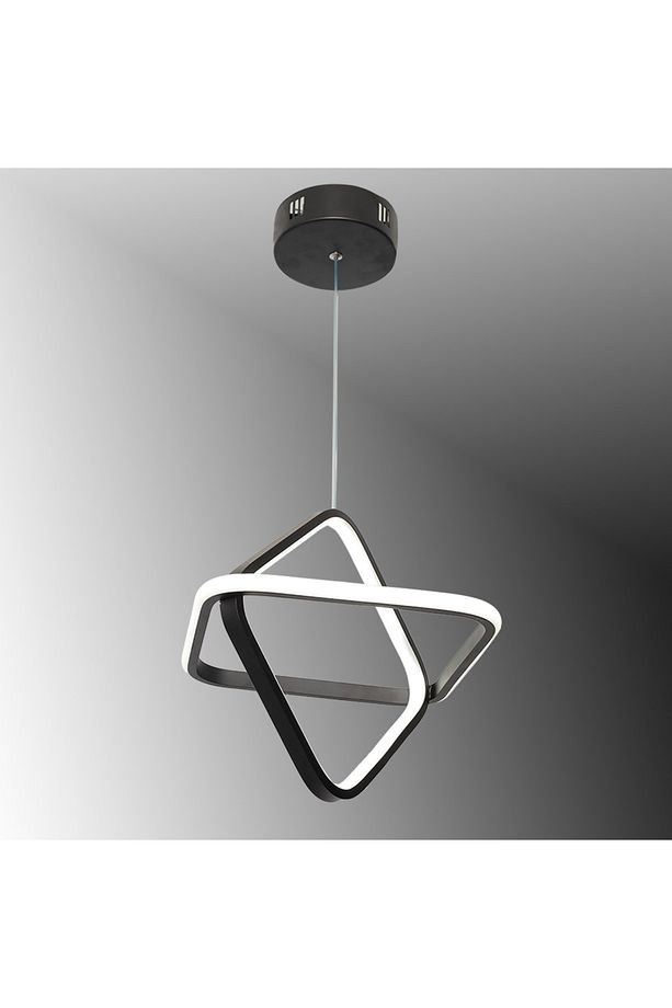 Tt316-sy 2kare Modeli Mat Siyah ( 3 Renk Işık Modüllü ) Led Avize - 1