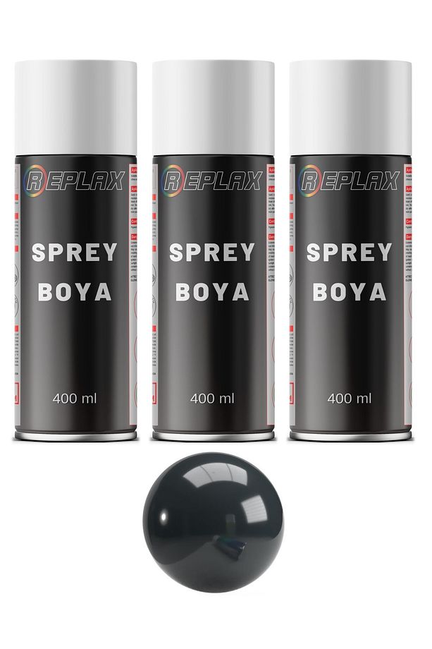 3 Adet Ral 7016 Mat Antrasit Gri Sprey Boya 400 Ml. - 1