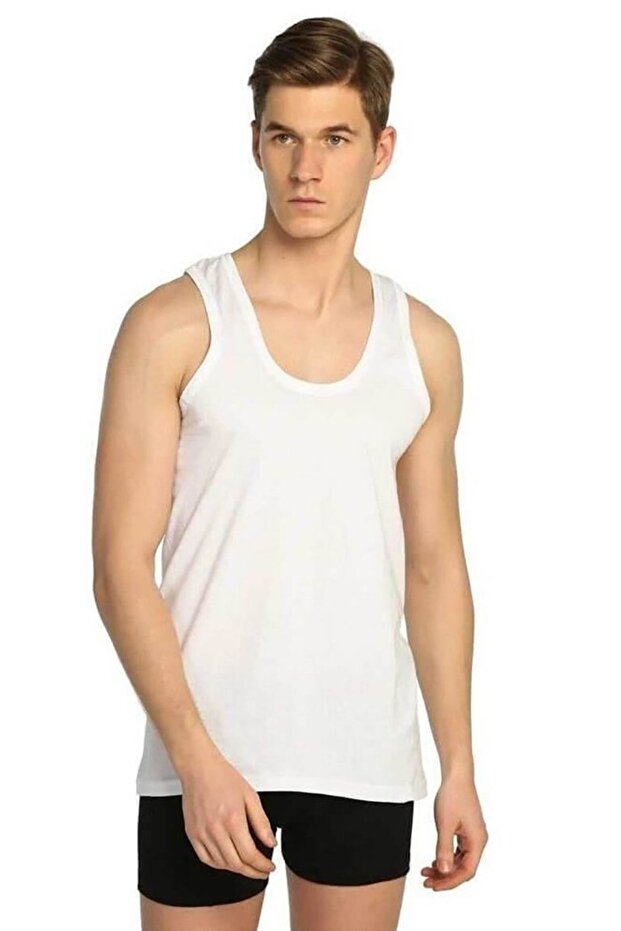 قميص داخلي رجالي من القطن الممشط مكون من 6 قطع - 4