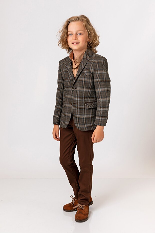 سترة بنية للأولاد - 2