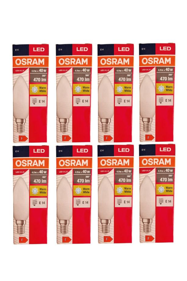 Led Value 4,9w Sarı Işık E-14 470lm Ampul 8 Li Paket - 1