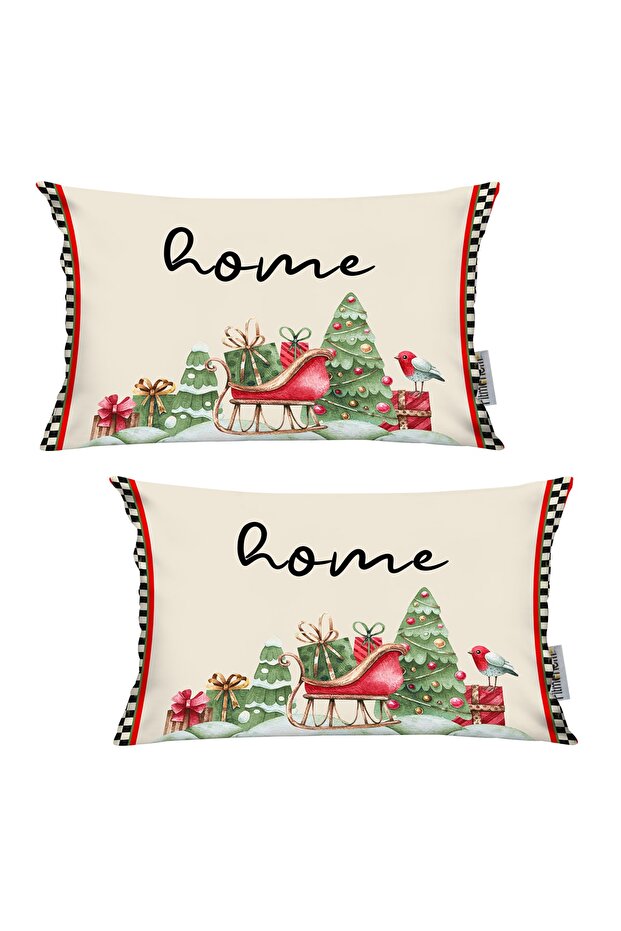 Winter / Winter New Year New Year 2-Piece Throw Pillow Cover