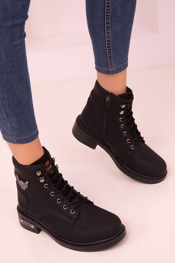 Siyah-Siyah Kadın Bot & Bootie 13779 - 4