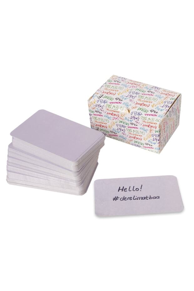Lila Not Kartı Not Etiketi Kutulu 100 Adet Özel Oval Kesimli - 3