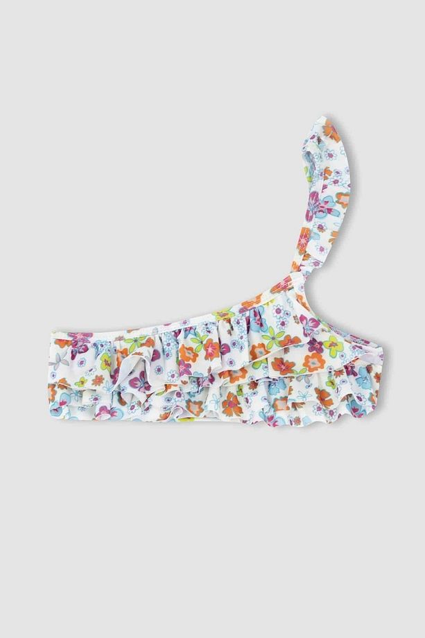 Kız Çocuk Desenli Tek Omuzlu Bikini Takım - 2