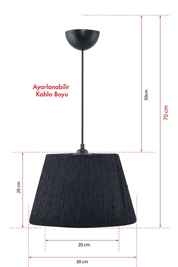 Hasır Ipli Bohem Avize Siyah - 3