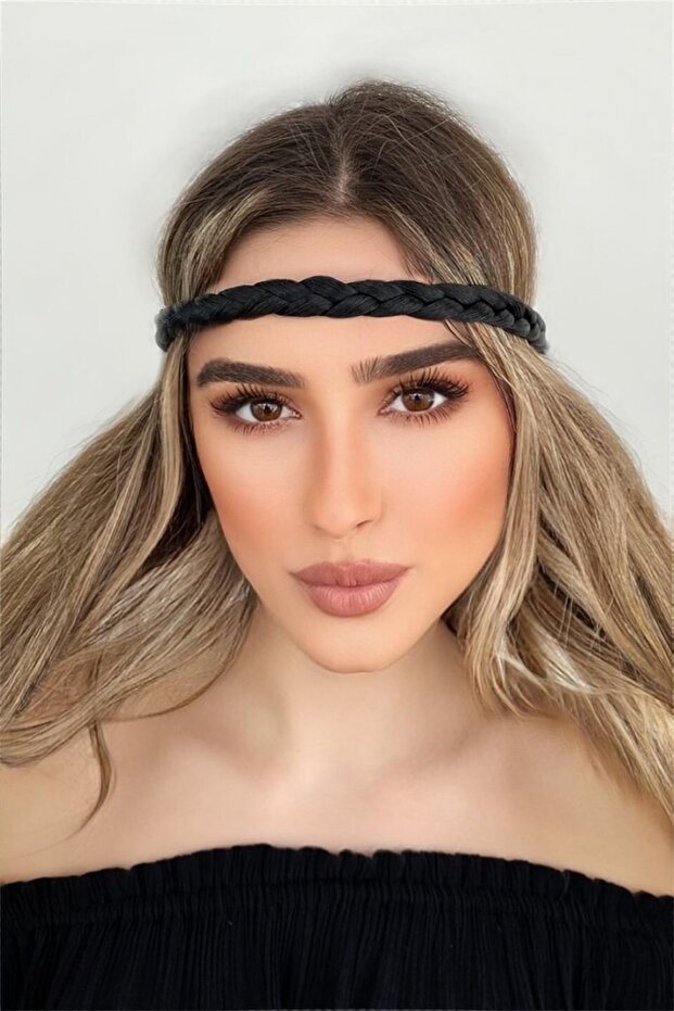 Black Bohemian Braided Style Bandana