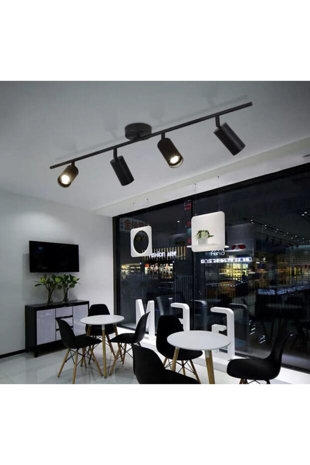 Mylights Led Spot Led Avize Siyah 4lü Avize Günışığı Led Ampullü - 1