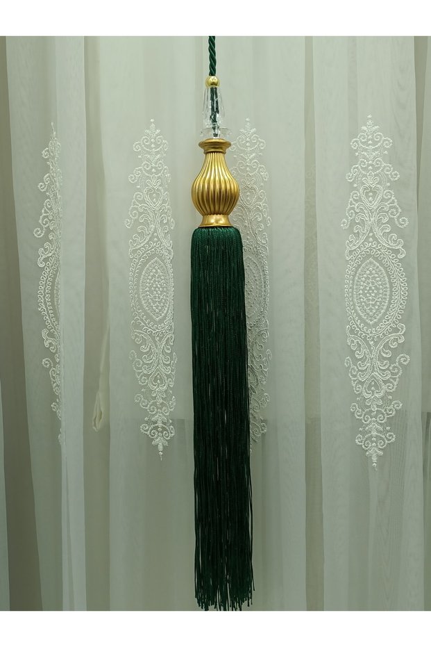 Background Curtain Medium Pendant Lamp Emerald Green