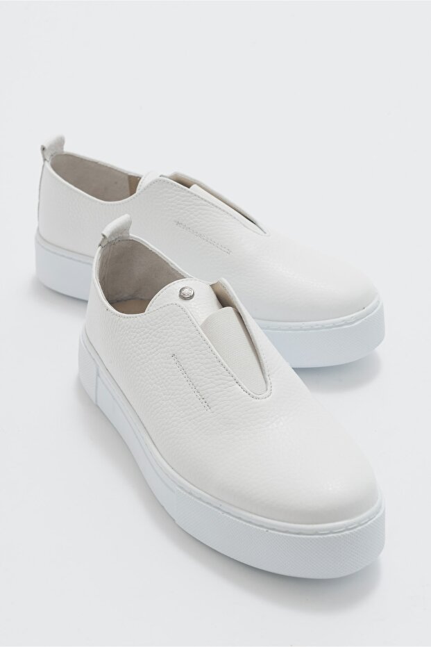 Boom White Leather Women's Sneakers
