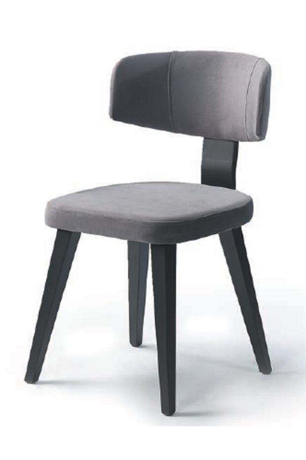 1 Adet Dora Yemek Odası Sandalyesi - Ahşap Ayak - Silinebilir Kumaş - 1