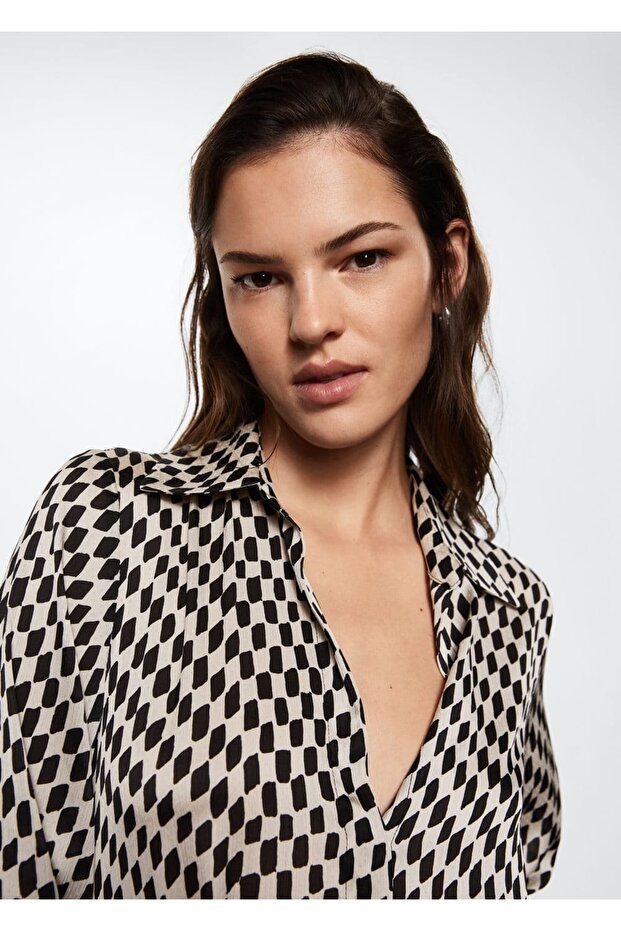 Baklava Desenli Elbise - 8