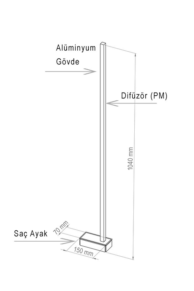Oda Aydınlatma Full Rgb Lambader - Uzaktan Kumandalı - Rgb Modern Lambader - Kasa Rengi Antrasit - 4