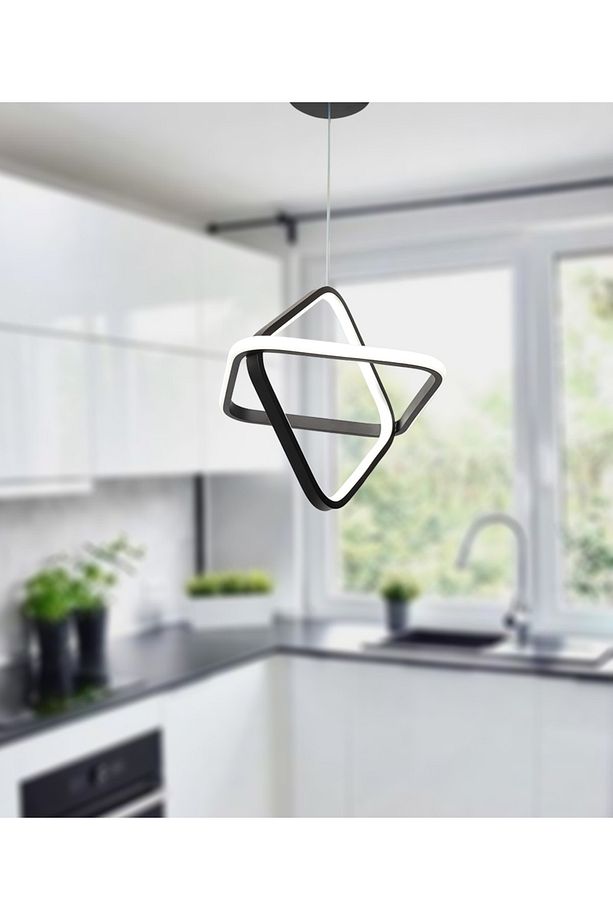Tt316-sy 2kare Modeli Mat Siyah ( Gün Işığı ) Led Avize - 2
