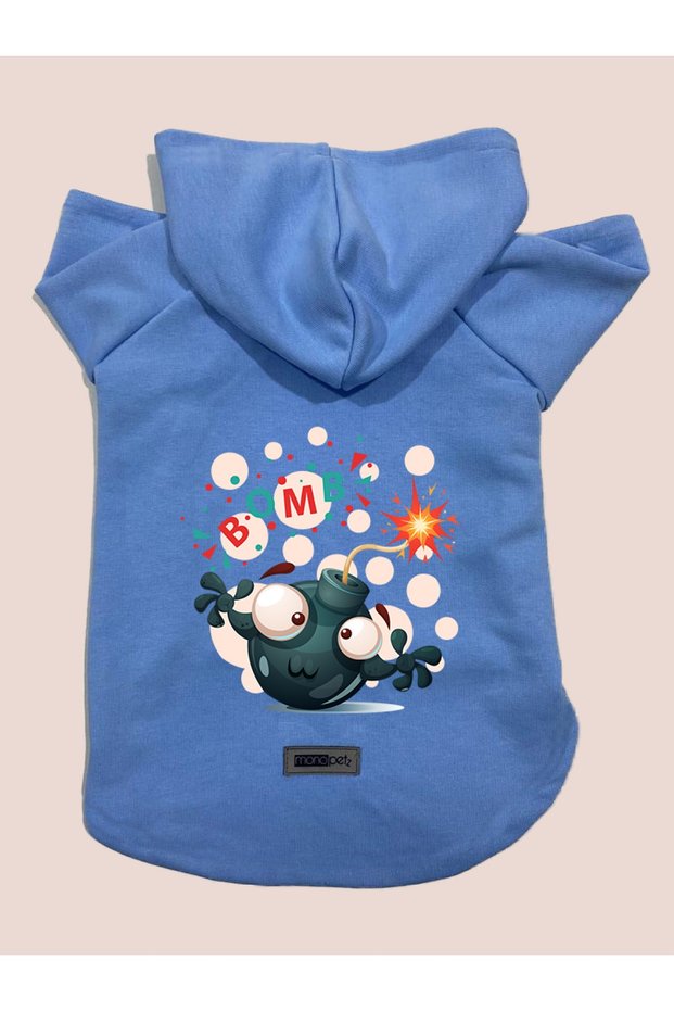 Hooded Fleece Sweatshirt Dog And Cat Outfit & Dress - Blue Boomb