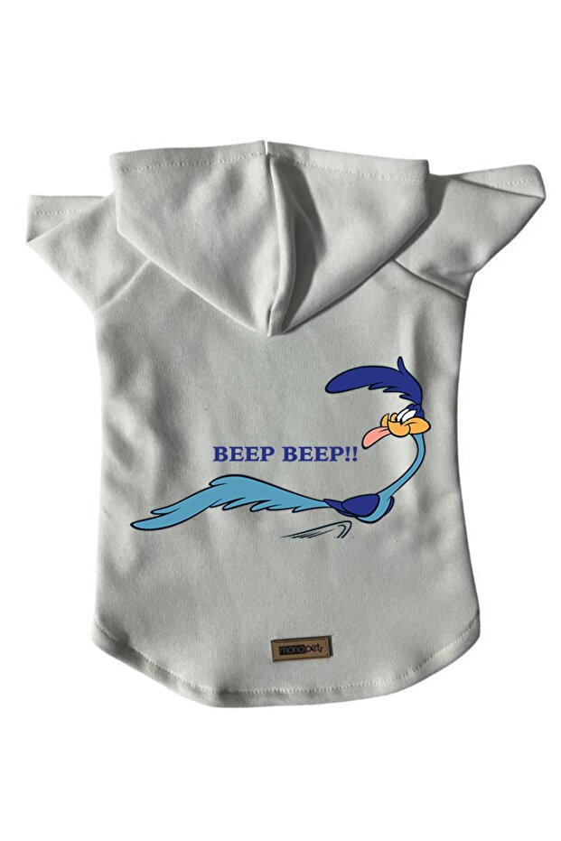 White Road Runner - Size S Hooded Fleece Sweatshirt and Gown