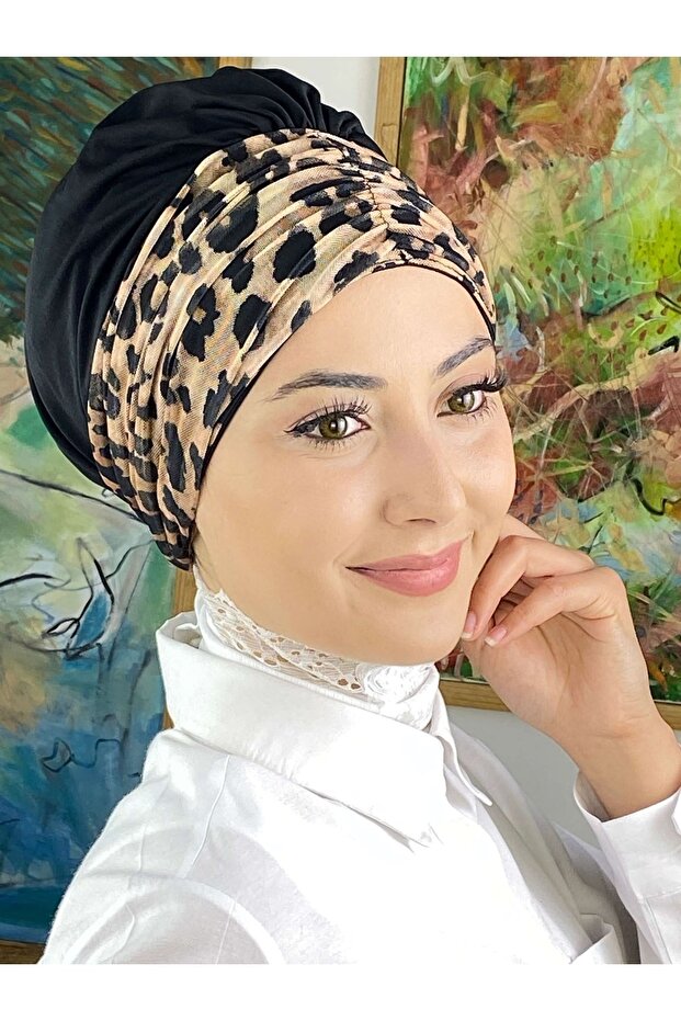 تول ليوبارد منقوشة غطاء محرك السيارة الأسود