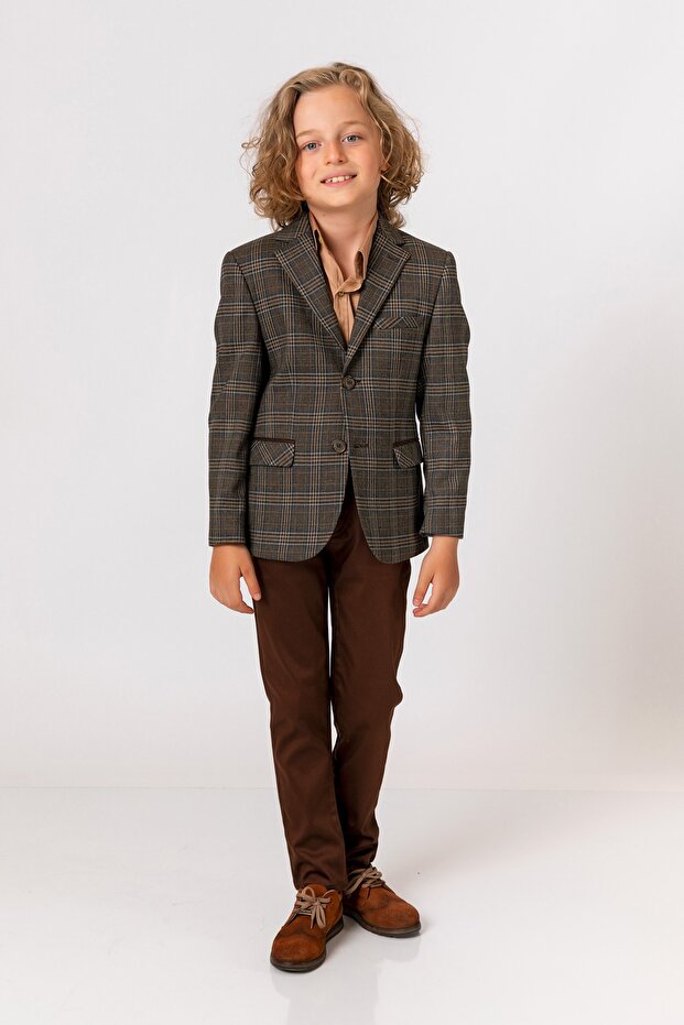 سترة بنية للأولاد - 1