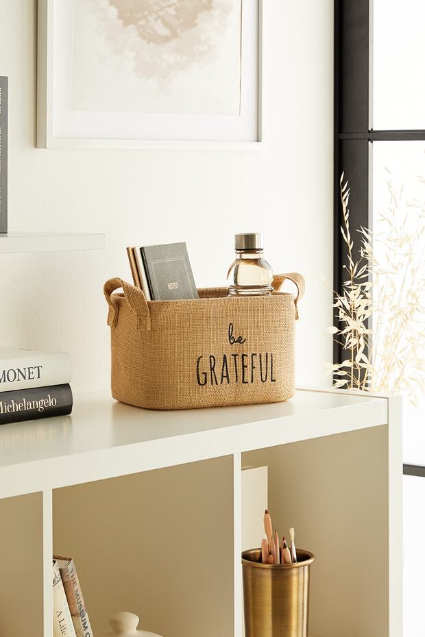 Ocean Home Textile Jüt, Dolap İçi Çamaşır Çocuk Odası Oyuncak Düzenleyici Katlanır Saklama Sepeti Organizer 24x17x14