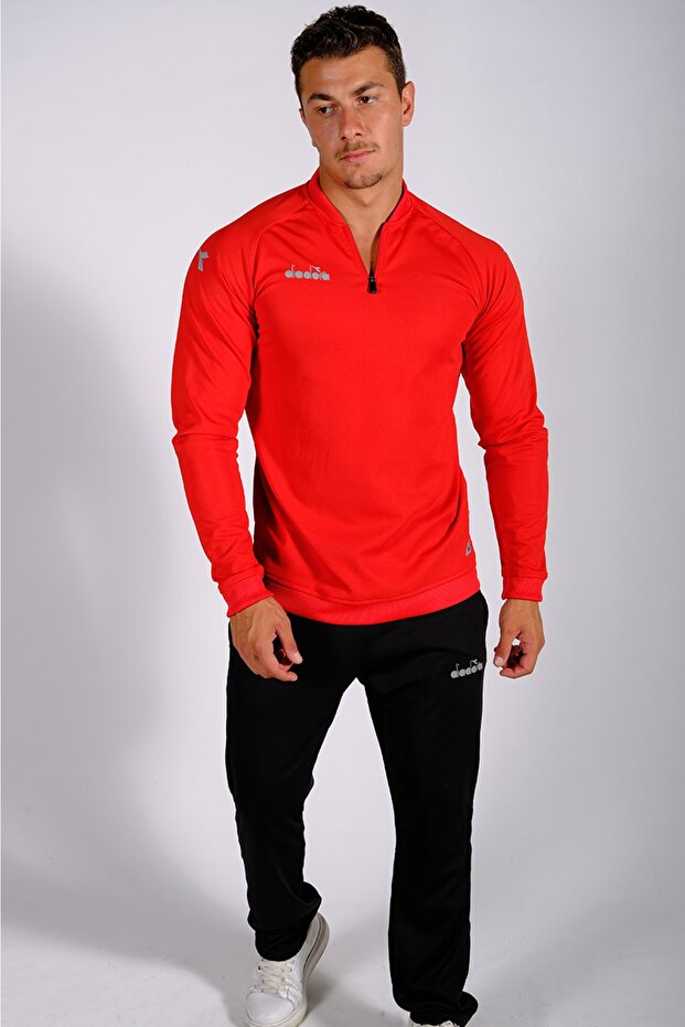 Nacce 22 - Men's Red Half Zipper Tracksuit Set - Nacce22-ant